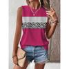 Vintage Striped Print Women's Tank Top Summer Casual Women's Elegant Crew Neck Tank Top Street Fashion Women's Sleeveless Top