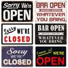 Винтажная настенная табличка Open/Closed, ретро табличка из металла для бара, Заходите, Добро пожаловать, настенный декор, для бара, клуба, плакат для мужской пещеры, WY279
