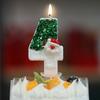 1PC 0-9 Number Baby Shower Cake Topper Party Christmas Sparkly Candle Children's Santa Claus For Girls Wedding