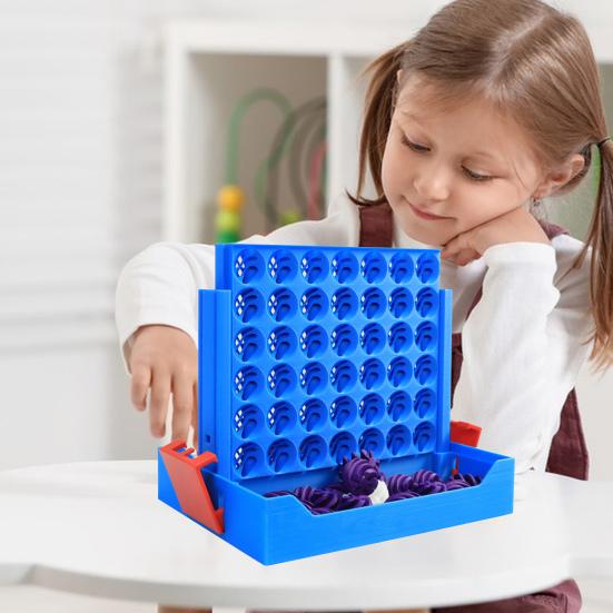 4-In-A-Row Board Game with 3D Printed Spiral Chess Connecting Four Strategy Game Parent-child Interactive Educational Chessboard Toy Toddlers