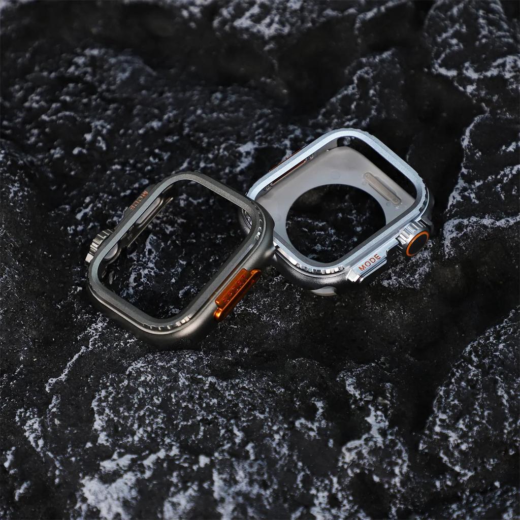 Бронированный чехол для Apple Watch Ultra 3/2/1 49 мм Серии 11 10 46 мм 42 мм Металлический защитный алюминиевый корпус-рамка для IWatch Серии 9 8 7 6 5 4 SE3 44 мм 45 мм