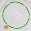 High Quality Ice-Through Emperor Green Natural Green Chalcedony Sweater Chain Necklace