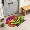 3D Visual Flower Rug Absorbent Floral Floor Mat with Anti-Slip Bottom Decorative Living Room Area Rug for Bedroom Bathroom Entryway