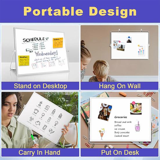Magnetic Whiteboard Adjustable Stand Double-sided Portable White Board Smooth Surface Easy To Write Whiteboard
