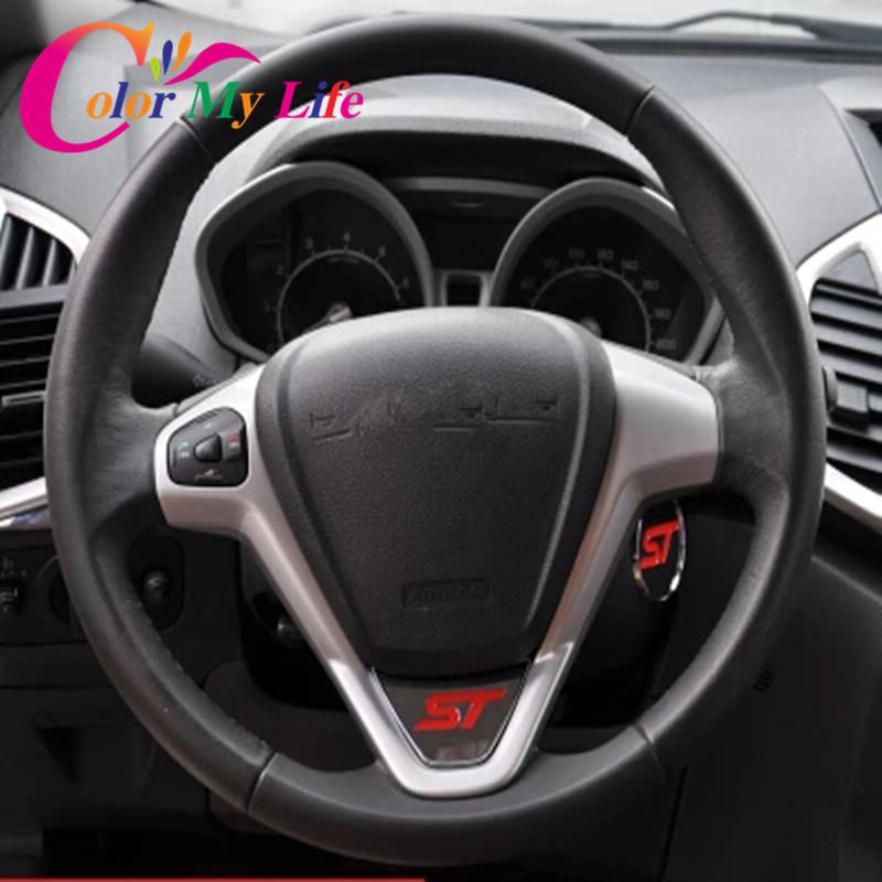 Color My Life St Наклейка на руль с блестками ABS Хромированная наклейка для Ford Fiesta Ecosport 2009-2017 Авто