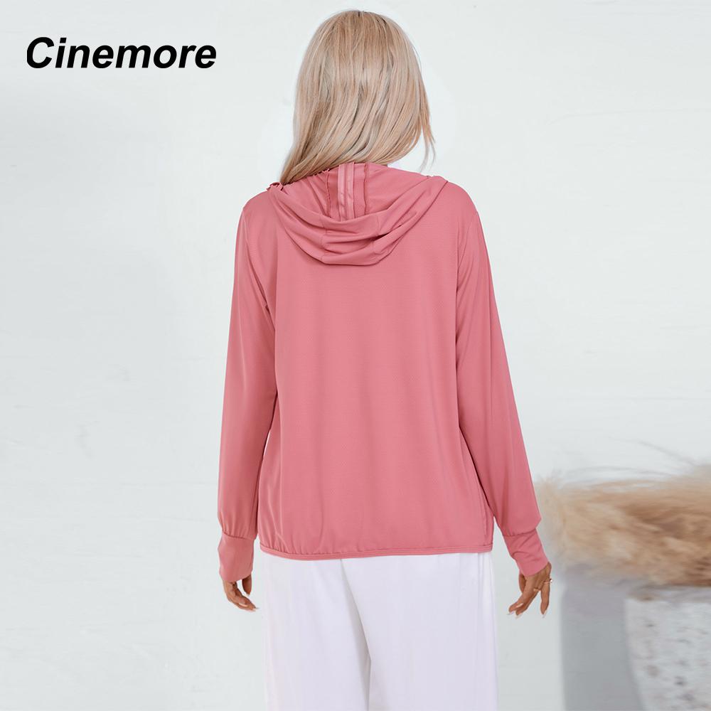 Cinemore Женская летняя модная тонкая солнцезащитная куртка с защитой от ультрафиолета, повседневная ветровка с капюшоном и длинными рукавами, ветрозащитное пальто, верхняя одежда