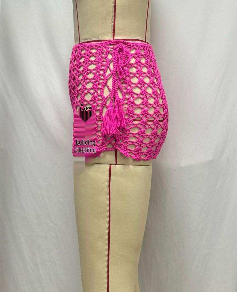 Женская мини-юбка бодикон из сетки с вырезами для пляжного отдыха