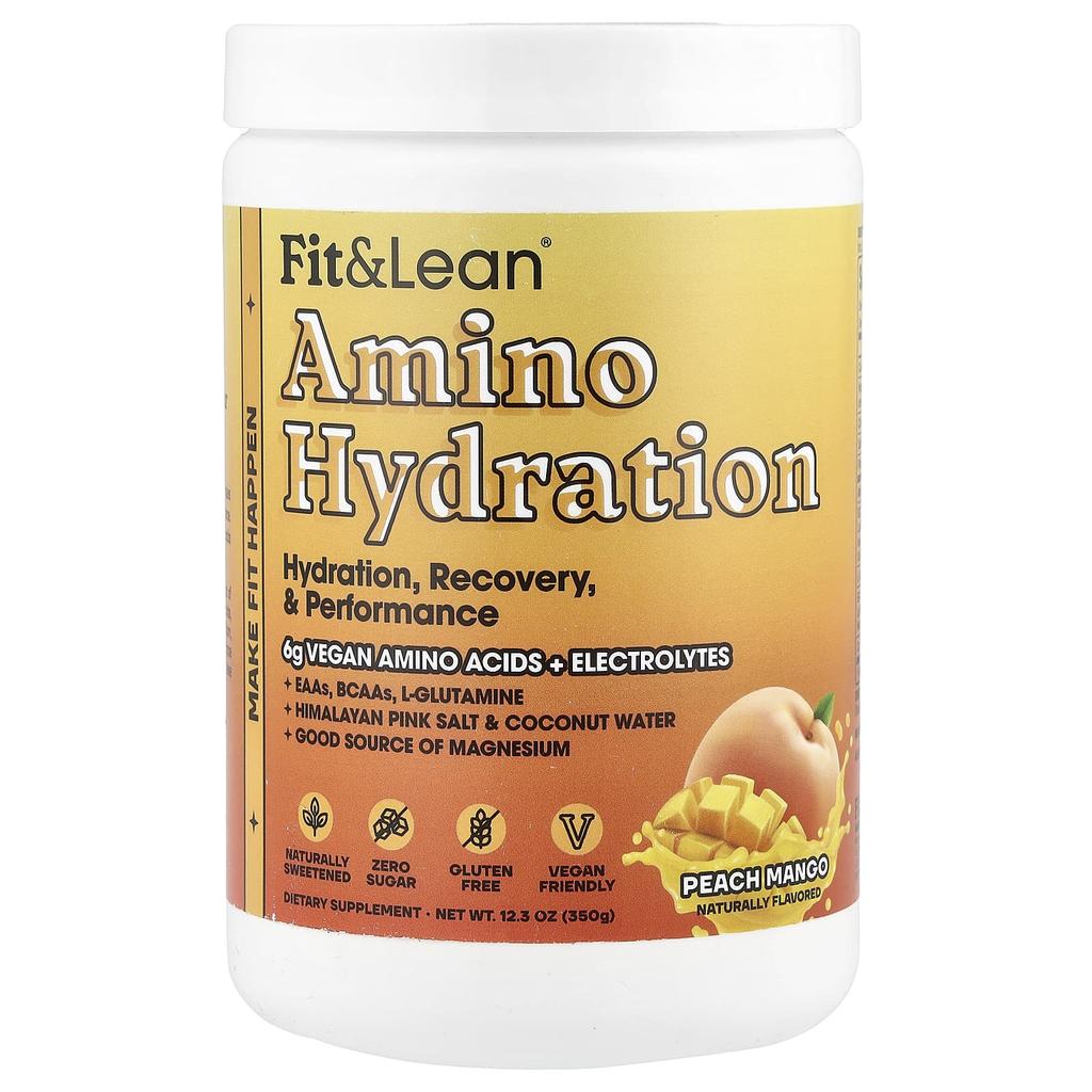 Fit & Lean Amino Hydration, Peach Mango, 12.3 Oz (350 G)