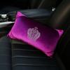 Фиолетовая хрустальная корона, аксессуары для салона автомобиля, плюшевая подушка для шеи в виде блестящей ромбовидной кости, подушка для подголовника автомобиля