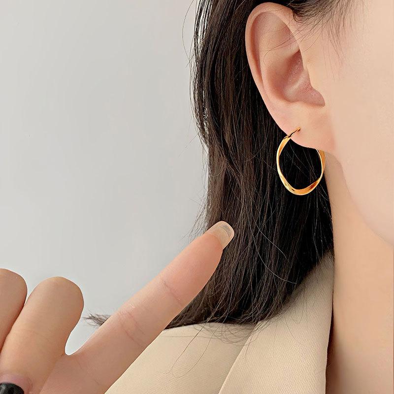 Серьги Sense Mobius C-type Simple Design, легкие, роскошные, высокого класса, нишевые серьги