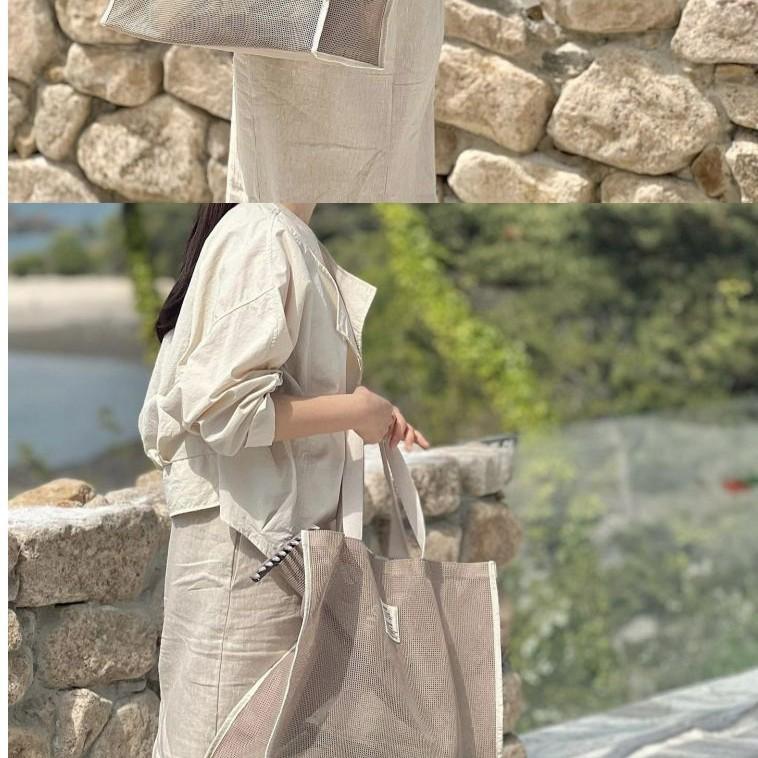 Мамина Сумка Ins Пляжная Сумка Сумка для Хранения Большая Вместимость Для Плавания Спорта Тренажерного Зала Ручная Полая Сетчатая Сумка