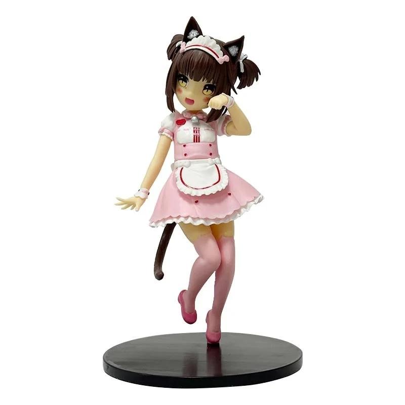 NEKOPARA 18 см Аниме Фигурка Кошки-Горничной - Шоколад Ваниль Очаровательный ПВХ Достойная Коллекционирования Статичная Фигурка Красивый Дизайн Кошки Миниатюра
