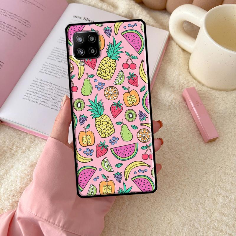 Чехол с изображением тропических летних фруктов и лимона для Samsung Galaxy A54 A34 A14 A13 A51 A71 A33 A53 A73 A12 A22 A32 A52 A72 A52S