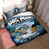 DOG MAN Cute Cartoon Pattern Bedding Set Duvet Cover Set Single Double Bed King Size Bed Set Adult Kid's Bedroom Anime Sheet Set