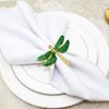 6 шт./лот Новое зеленое кольцо для салфеток с пряжкой в виде стрекозы праздничное настольное кольцо для салфеток украшение свадебного стола
