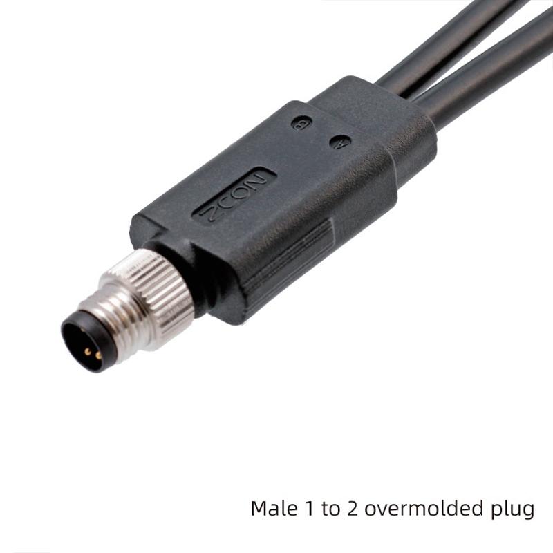 Waterproof Y type Split-line M8 Connector Male Female Plug With 1M Wire Cable Thread Docking for Camera Monitor Medical Ebike