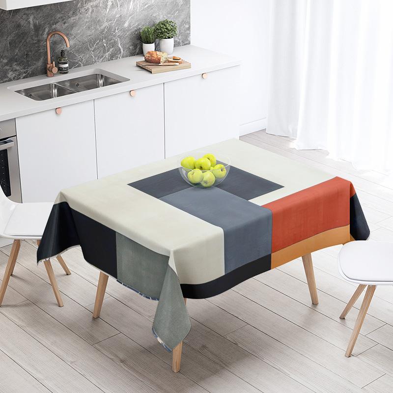 Абстрактная Геометрическая Скатерть Водонепроницаемая Пятноустойчивая Украшение для Вечеринки Ресторан Кафе Обеденный Стол Скатерти 140X200См