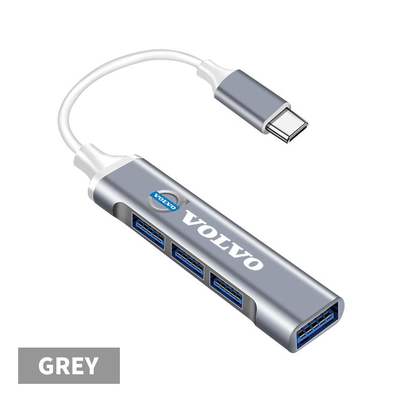 USB HUB 3.0 4 Port Multi Splitter Adapter OTG USB For Volvo AWD V60 V40 XC90 S60 XC60 S90 V90 CX70 XC40 C40 C70 EX90 Rdesign