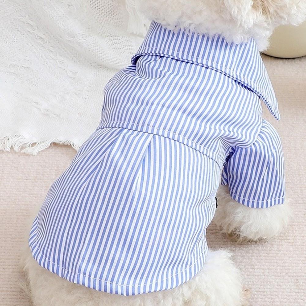 with Bow Tie Dog Pajamas Breathable Puppy Short Shirt Fashion Dog Striped Shirts Summer Wear