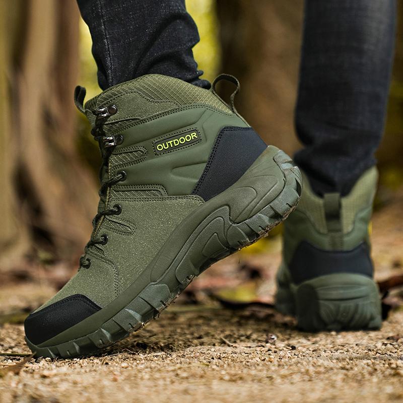 39-48 Men's Plus Size Anti Slip Wear-resistant Fashionable and Trendy Outdoor High Top Hiking Shoes Hiking Shoes