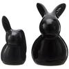 Керамические фигурки кроликов для домашнего декора (Набор из 2 шт., черный и серый)