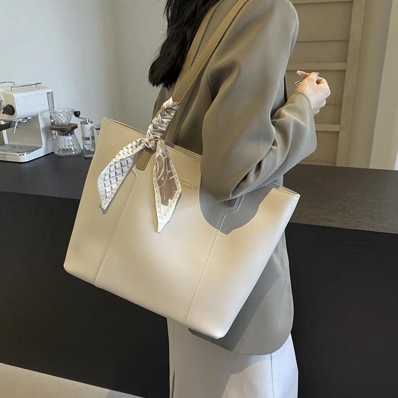 Одинарная сумка из мягкой кожи большой емкости, универсальная сумка, простой стиль, улучшенное ощущение классики