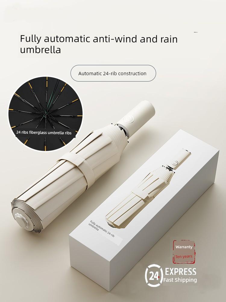 Fully Automatic Umbrella, Sun Protection Umbrella, Uv Protection Umbrella, Dual-Use for Sun and Rain, Foldable, Reinforced, Large Size for Home Use