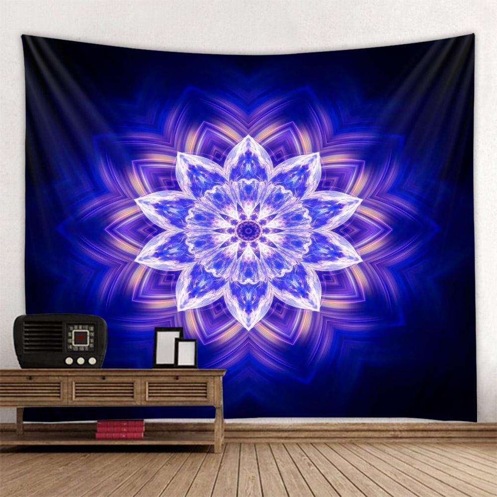 Психоделический гобелен с мандалой, геометрическое фрактальное искусство, настенный хиппи, богемный гобелен для украшения дома, гобелен для йоги, наматрасники