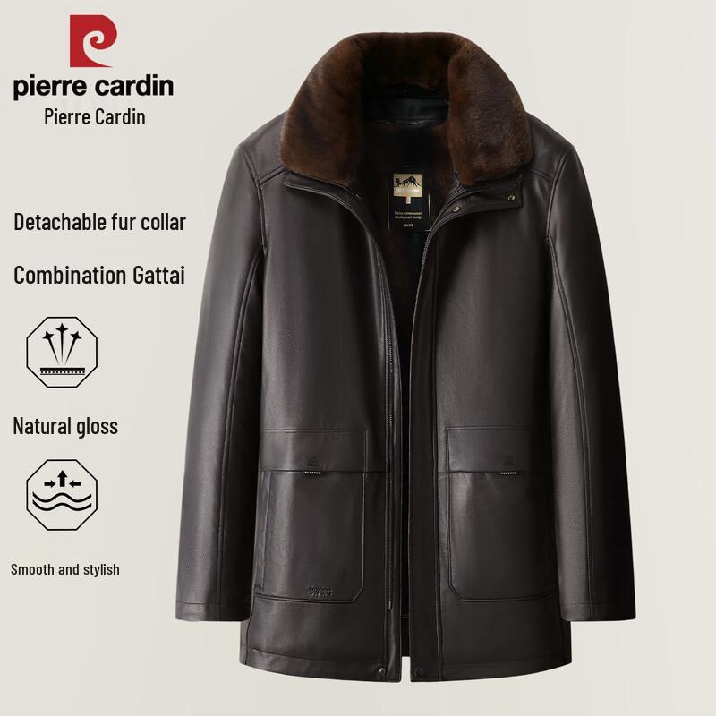 Pierre Cardin Men's Faux Leather Jacket with Removable Fleece Lining