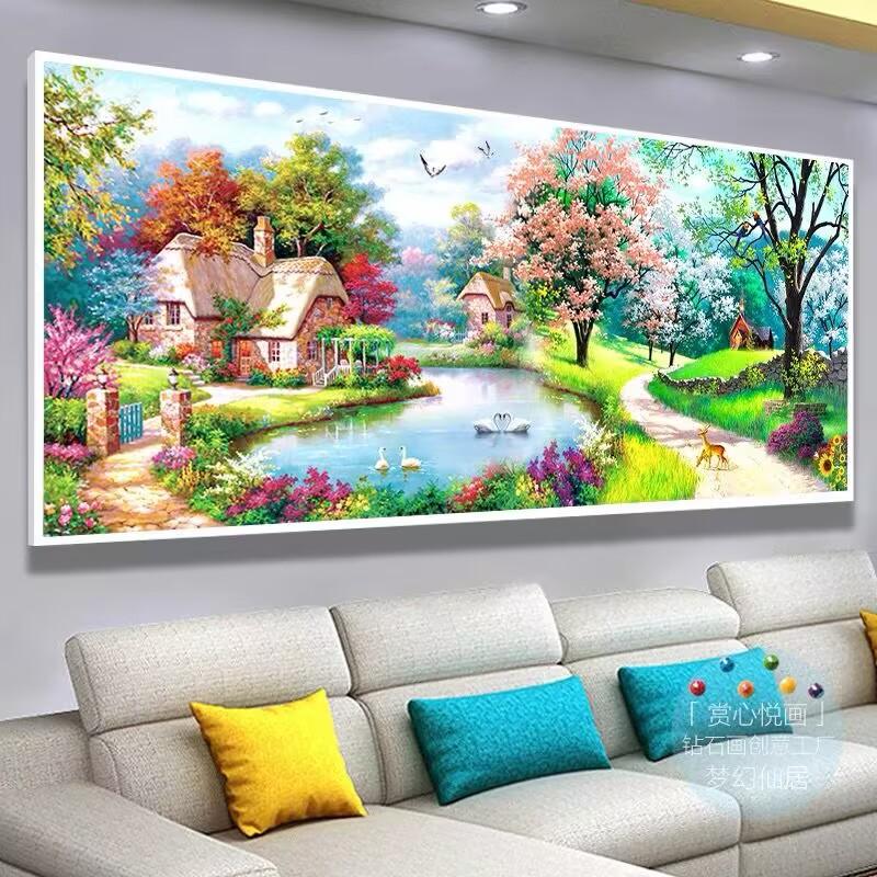 5d Кристалл Алмазная Картина Простая Современная Гостиная Пасторальный Пейзаж Каменная Картина Вышивка Крестом Мозаика Искусство Новая Алмазная Вышивка Сделай Сам