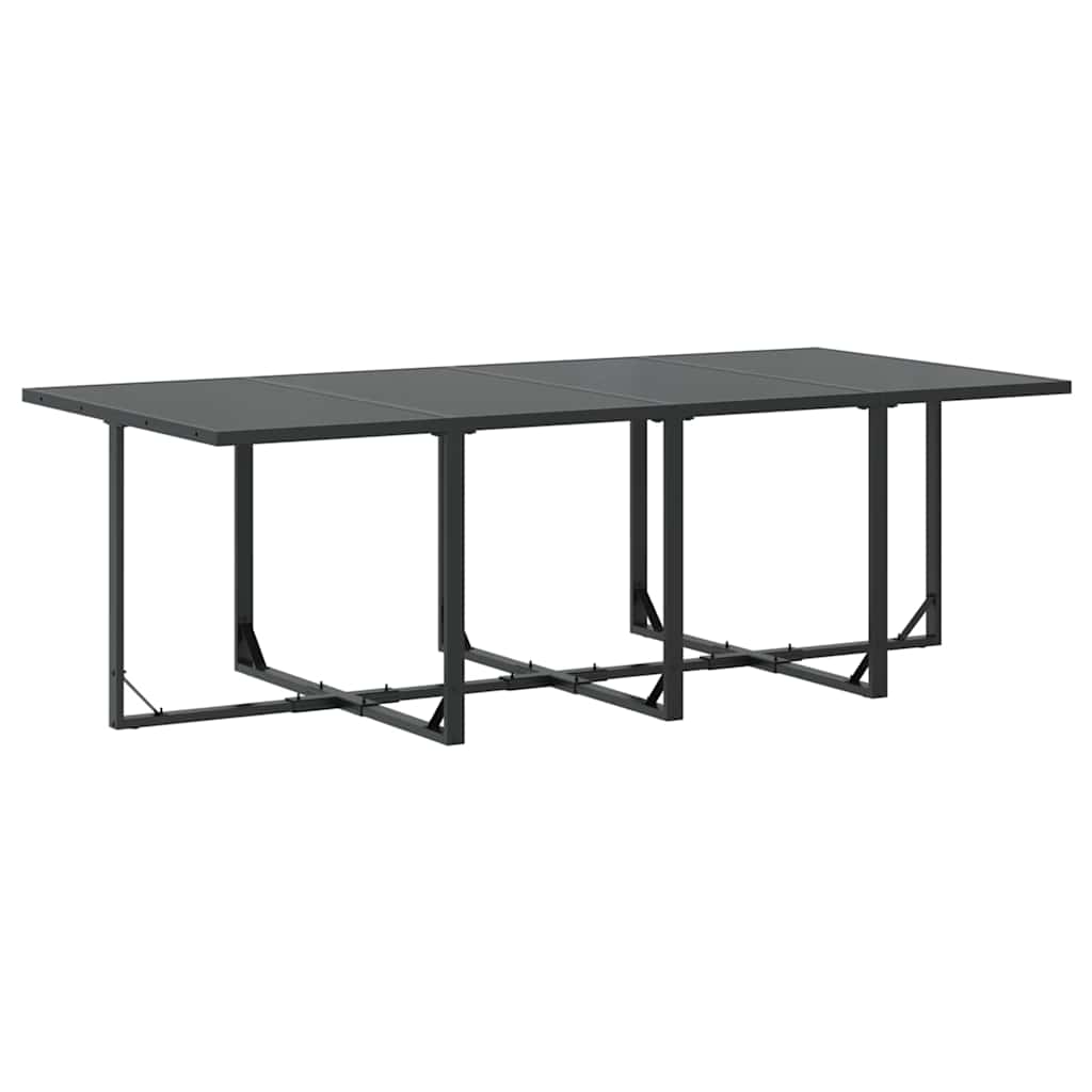 Garden Dining Set 9 pcs Black Steel