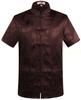 [USED] Men's Short-sleeved Chinese Shirt In Brown and Coffee Colors