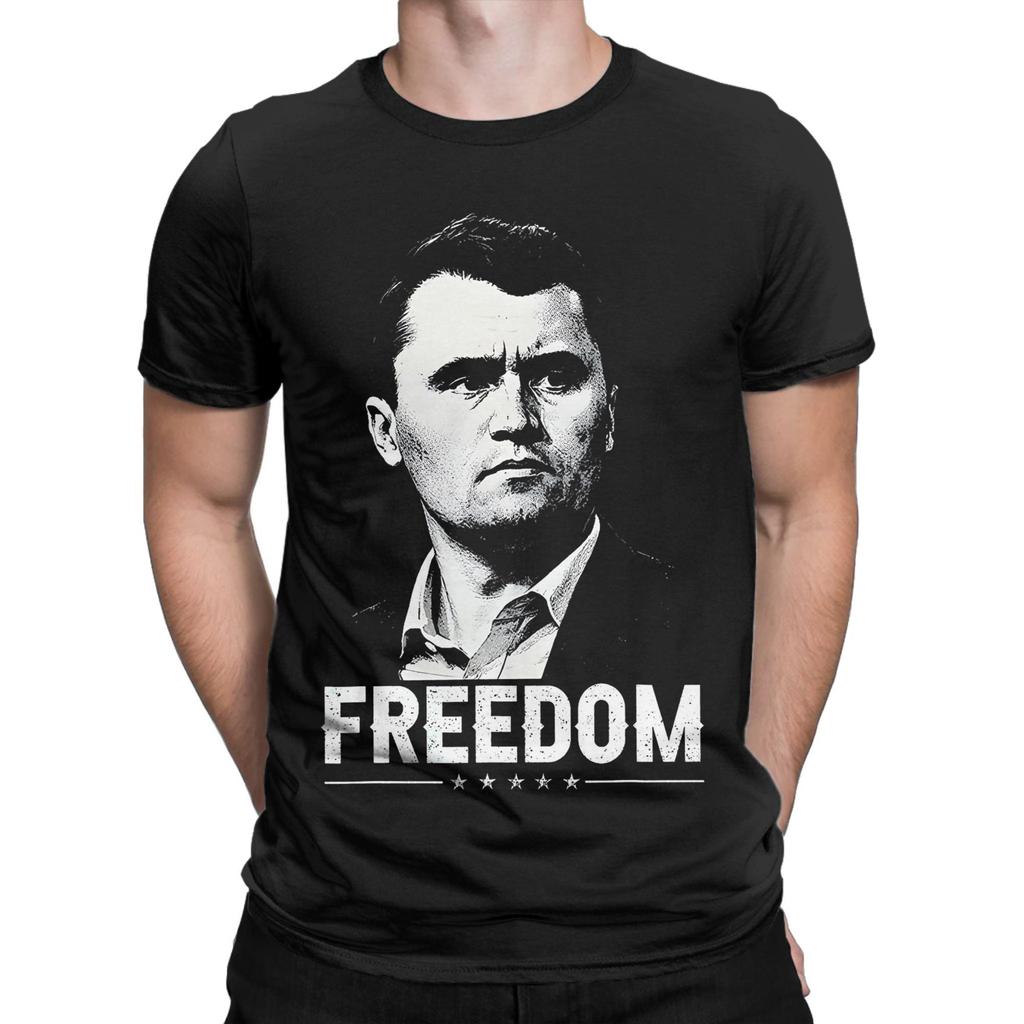 Charlie Kirk T Shirt Men Cotton Amazing TShirts Round Collar rip Tee Shirt Short Sleeve Clothing Printed