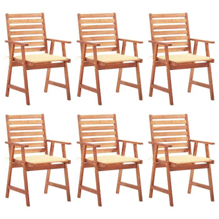Maison Exclusive - Chaises à manger d'extérieur lot de 6 et coussins Acacia massif