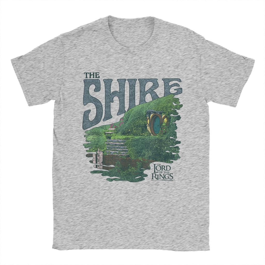 Футболка The Shire L-Lords Of The R-Rings для мужчин Повседневная футболка из чистого хлопка с круглым вырезом и коротким рукавом с принтом Одежда