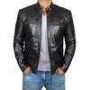 2024 Men's Stand Collar Punk Motorcycle Leather Jacket - European and American Style for Spring and Autumn