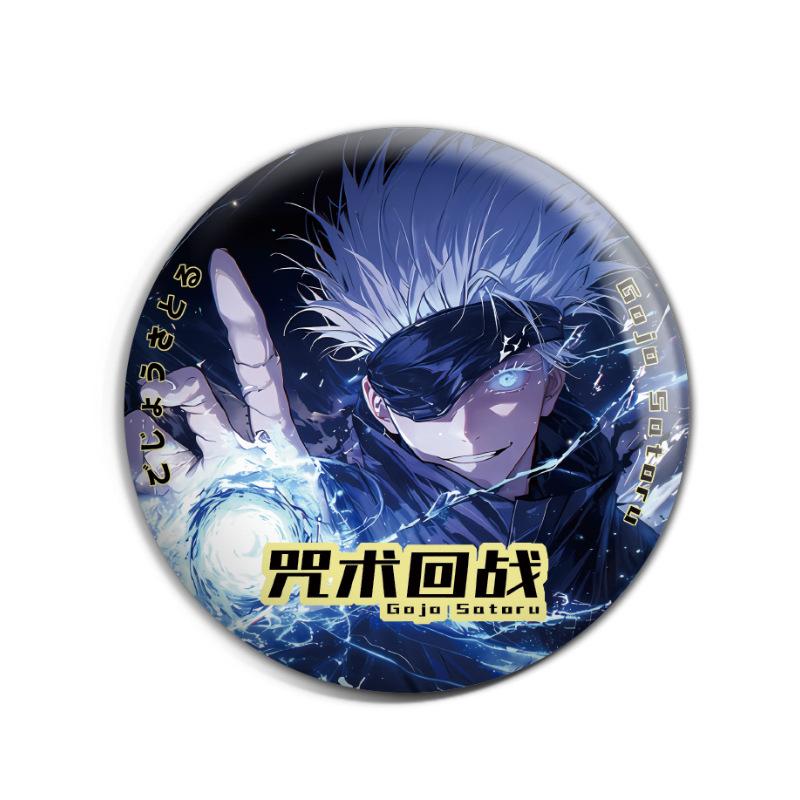Брелок-значок Jujutsu Kaisen Double Flash Годжо Сатору Инумаки Тоге Сукуна Лазерный значок Итадори Юдзи Аниме Мерч 75 мм Акриловый брелок