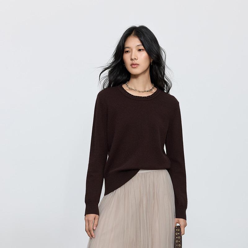 LILY Handmade Round Neck Knitted Shirt for Women