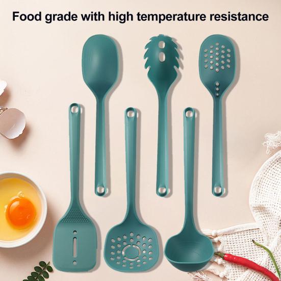 Набор нейлоновых кухонных принадлежностей, термостойкий, сервер для пасты, ложка и глубокий половник для супа, не содержит BPA, пищевые кухонные принадлежности с отверстиями для подвешивания