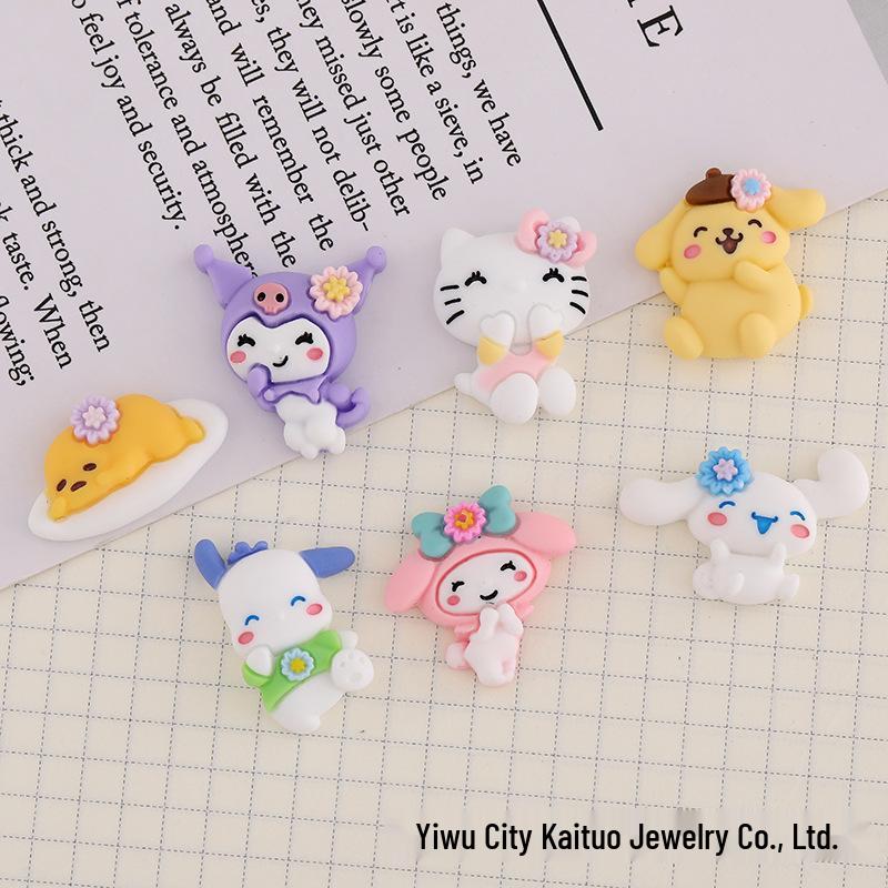 Мультяшные вишневые цветы Sanrio Смоляные аксессуары: Чехол для телефона, Заколка для волос, Кулон, Кружка и Украшение для автомобиля.