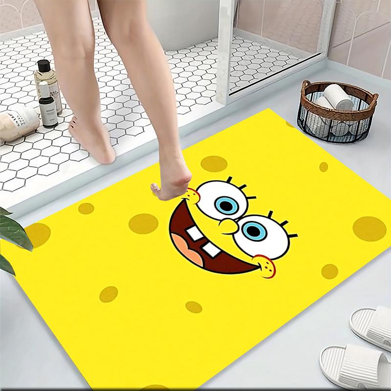 Spongebob Squarepants Face Carpet Rug Soft Washable Antislip Home Living Room Sofa Mats Personalized Christmas Rug