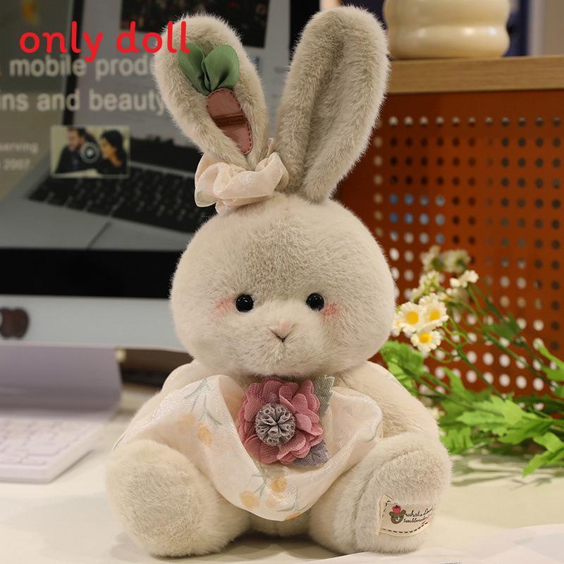 Plaid Cute Dress Cartoon Rabbit Plush Toy For Children Gift And Decoration Room