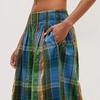 Women's Summer Boho Plaid Culotte Pants Casual Wide Leg Palazzo Trousers Baggy Cropped Gingham Capris Pants with Pockets