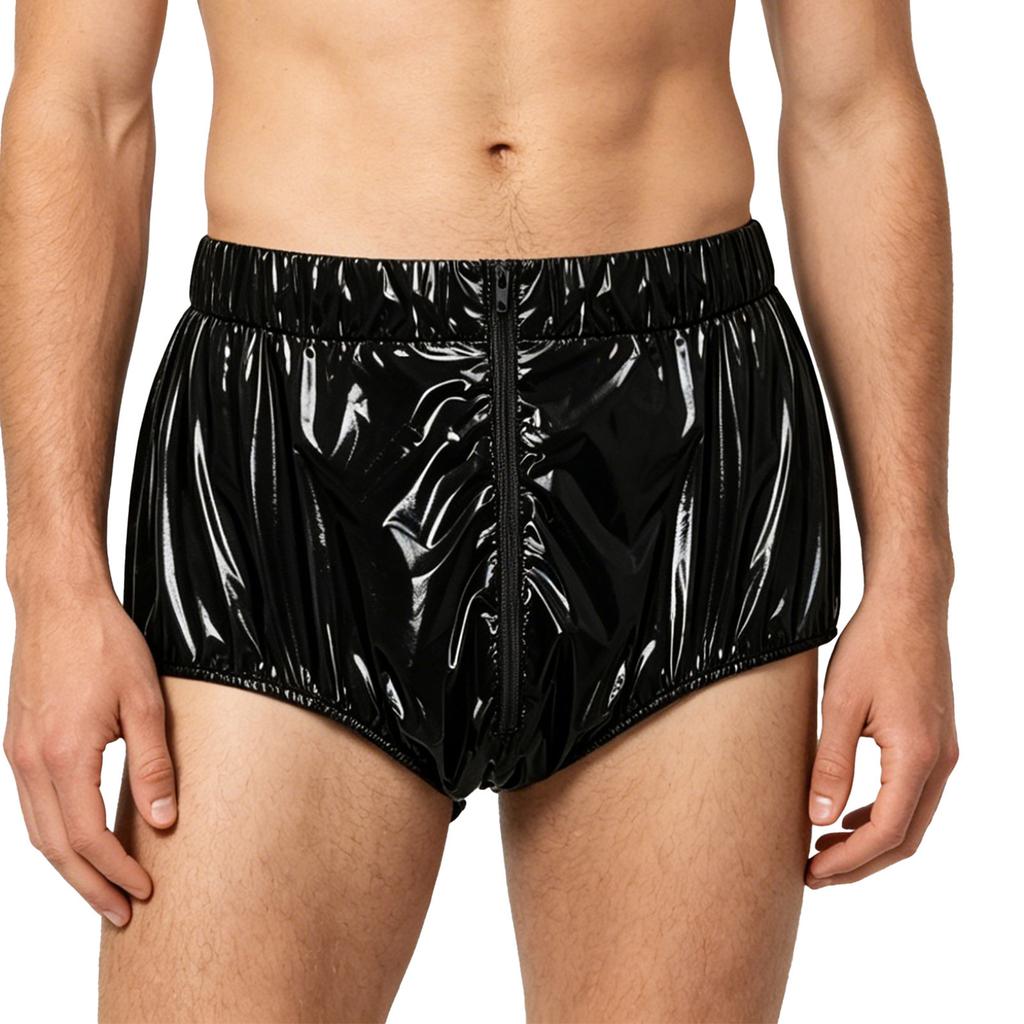 Men Waterproof Diaper Cover Underwear Front Zipper Elastic Waistband Leakproof Briefs Swimwear Adaptive Special Needs