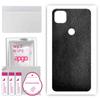 apgo Protective Skin Sticker for the Back Compatible with Google Pixel 4a, Wrap Film, Foil, Vinyl - Pattern Black Leather