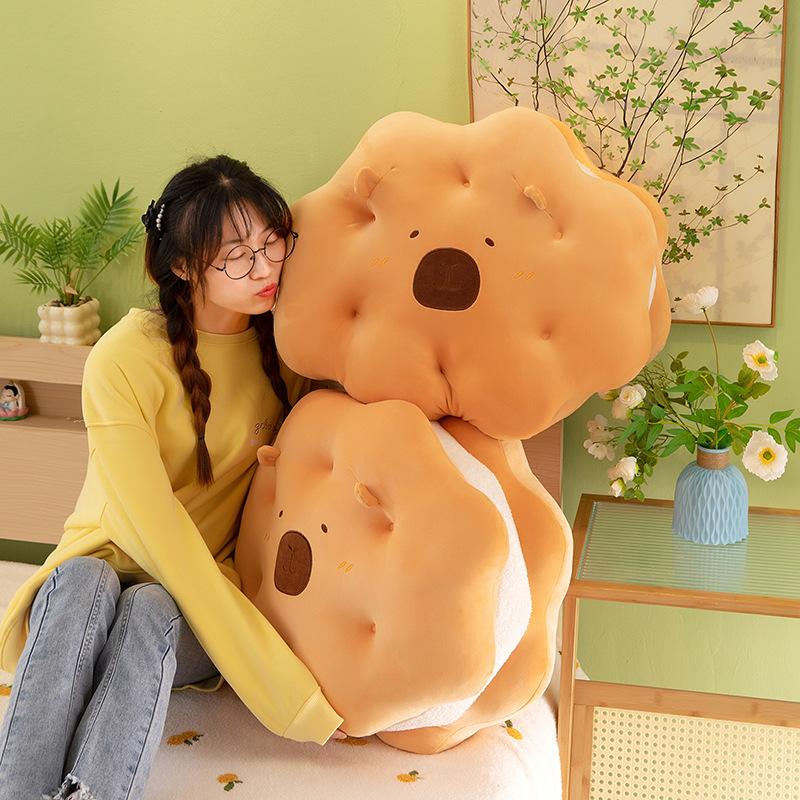 Милые печенья-сэндвичи Капибара Плюшевая подушка-подушка для сна Кукла с медленным отскоком День рождения Тренд