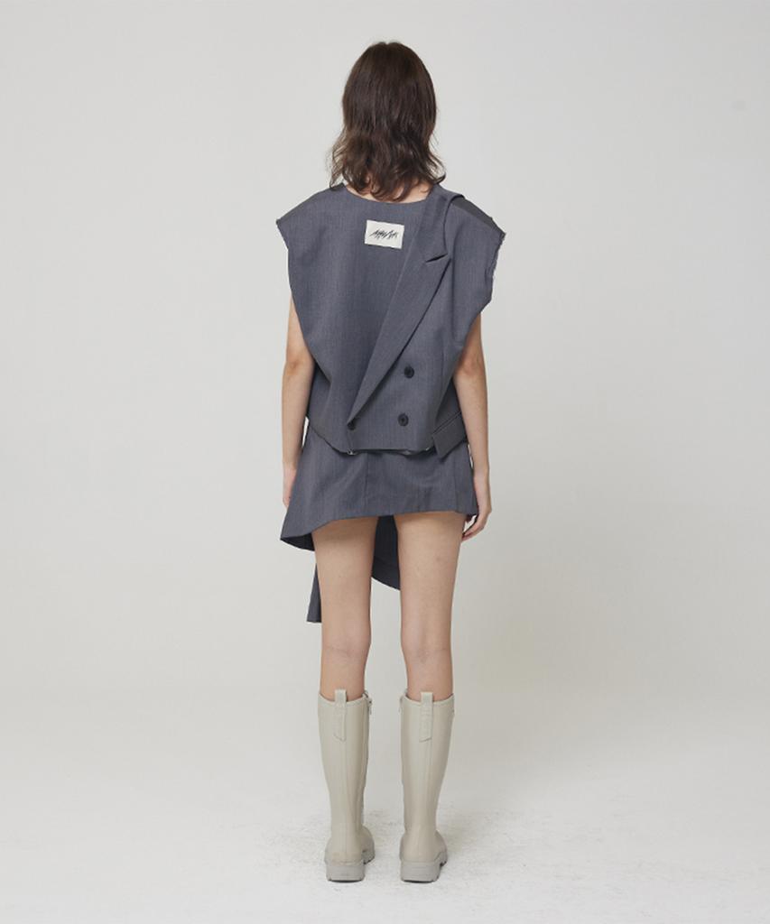 Meuameu Blazer Crop Layered Cover-Up