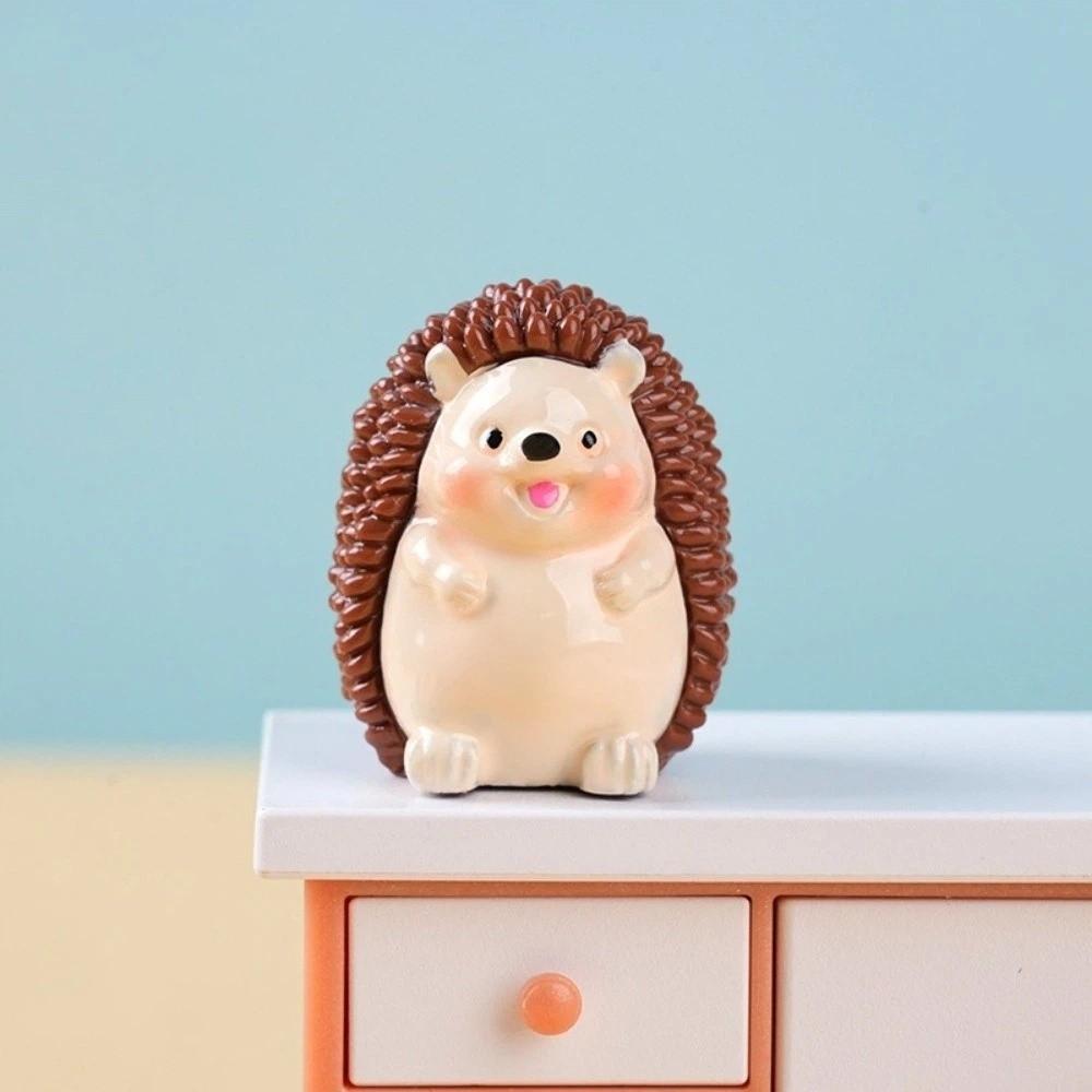 6 pcs Creative Hedgehog Figurines Resin Mini Hedgehog Sculpture Car Interior Decor