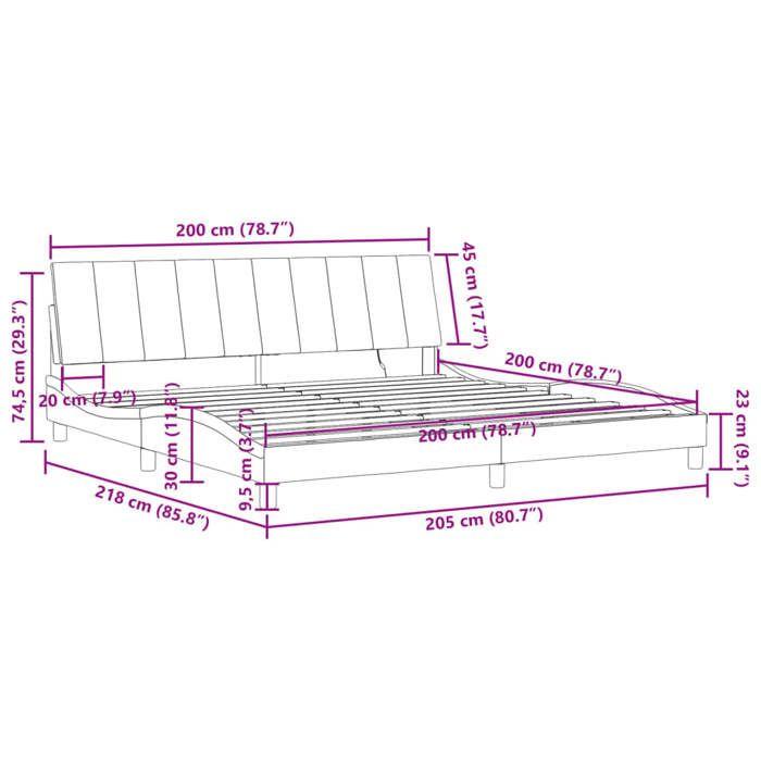VidaXL Bed Frames with LED Lights, Upholstered Bed with Slat Base, Double Bed, Adult Bed, Modern, Light Grey 3213799