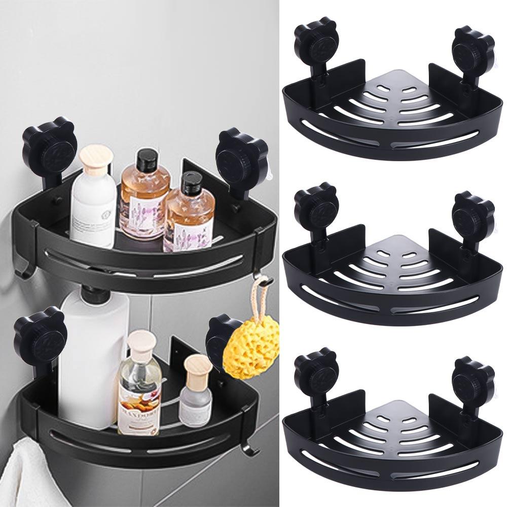 Wall Mounted Suction Cup Triangle Storage Rack Punch Free Wall Shower Shampoo Rack for Home